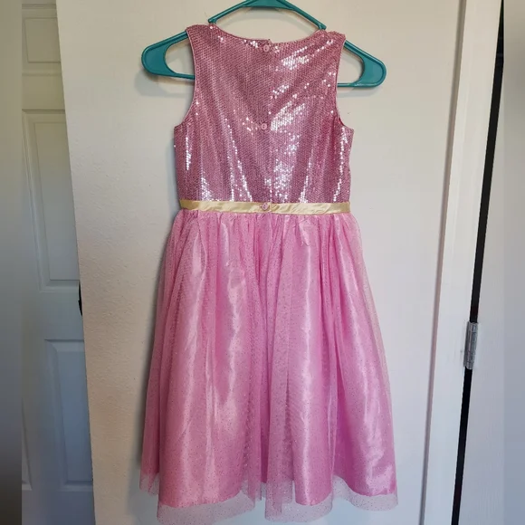 Avon Disney princess Aurora party dress size 7/8 sequins top multi layer bottom - Picture 4 of 13